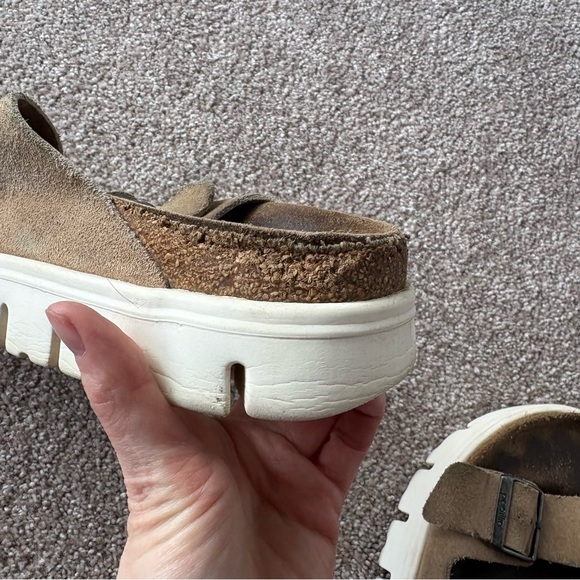 Papillio Birkenstock Women's Arizona Chunky Suede Platform Sandals Warm Sand 39 - Picture 6 of 7